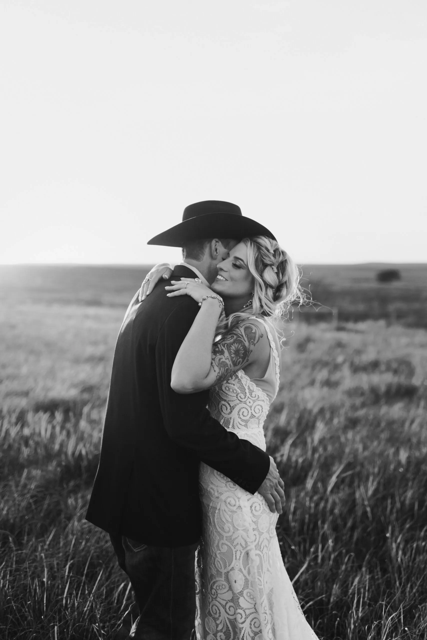 Wedding couple with hat